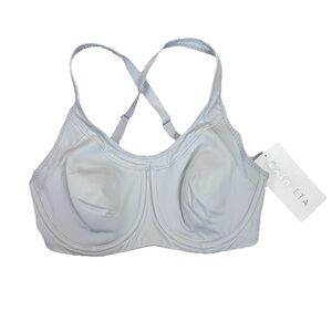Athleta Glory Sports Bra Women’s Size 34C Light Gray Activewear High Impact NWT